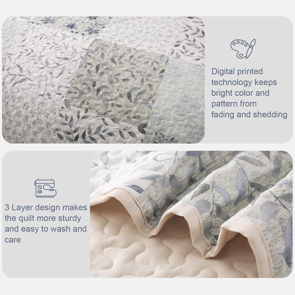 Reversible Bohemian-style quilted blanket (Queen Size).