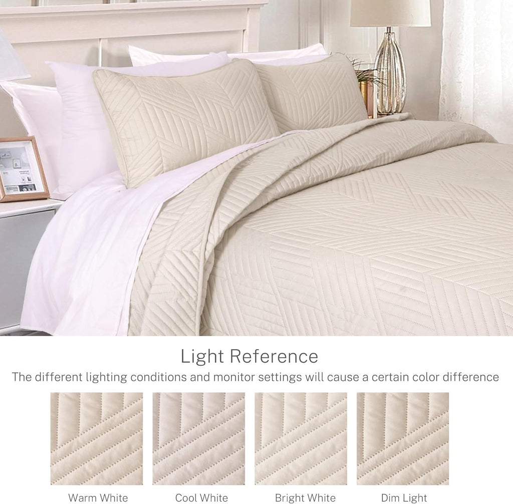 Ultrasonic Embossed Quilted Bedding Set – Full/Queen Size