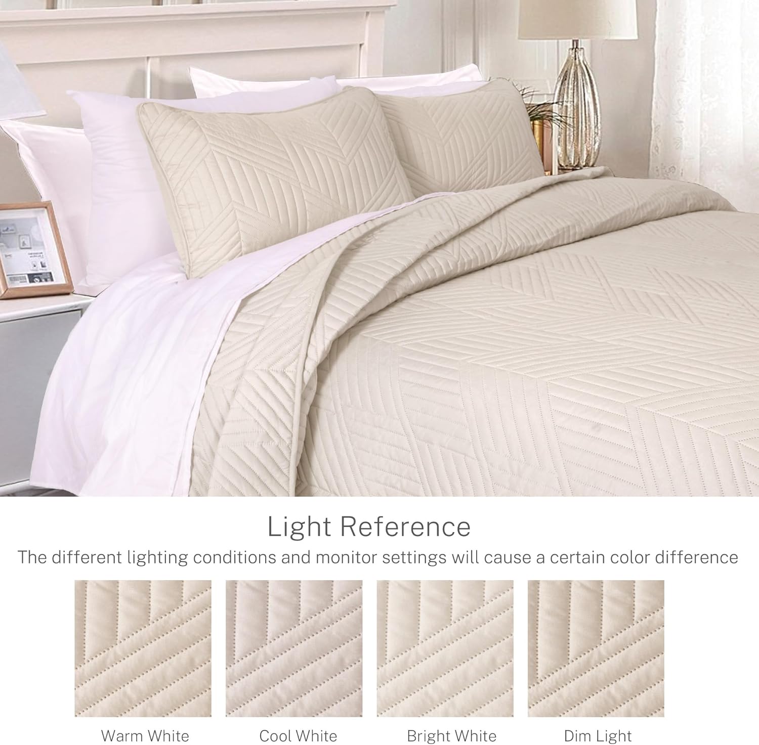 Ultrasonic Embossed Quilted Bedding Set – Full/Queen Size
