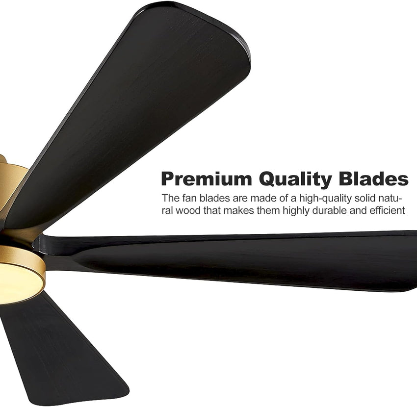 Ceiling Fans with Lights. 60 inch Outdoor Ceiling Fans with Lights for Patio and Remote Control. Modern Ceiling Fan with Light. 5 Solid Wood Blades 6-Speed Reversible DC Motor (Dark Brown)