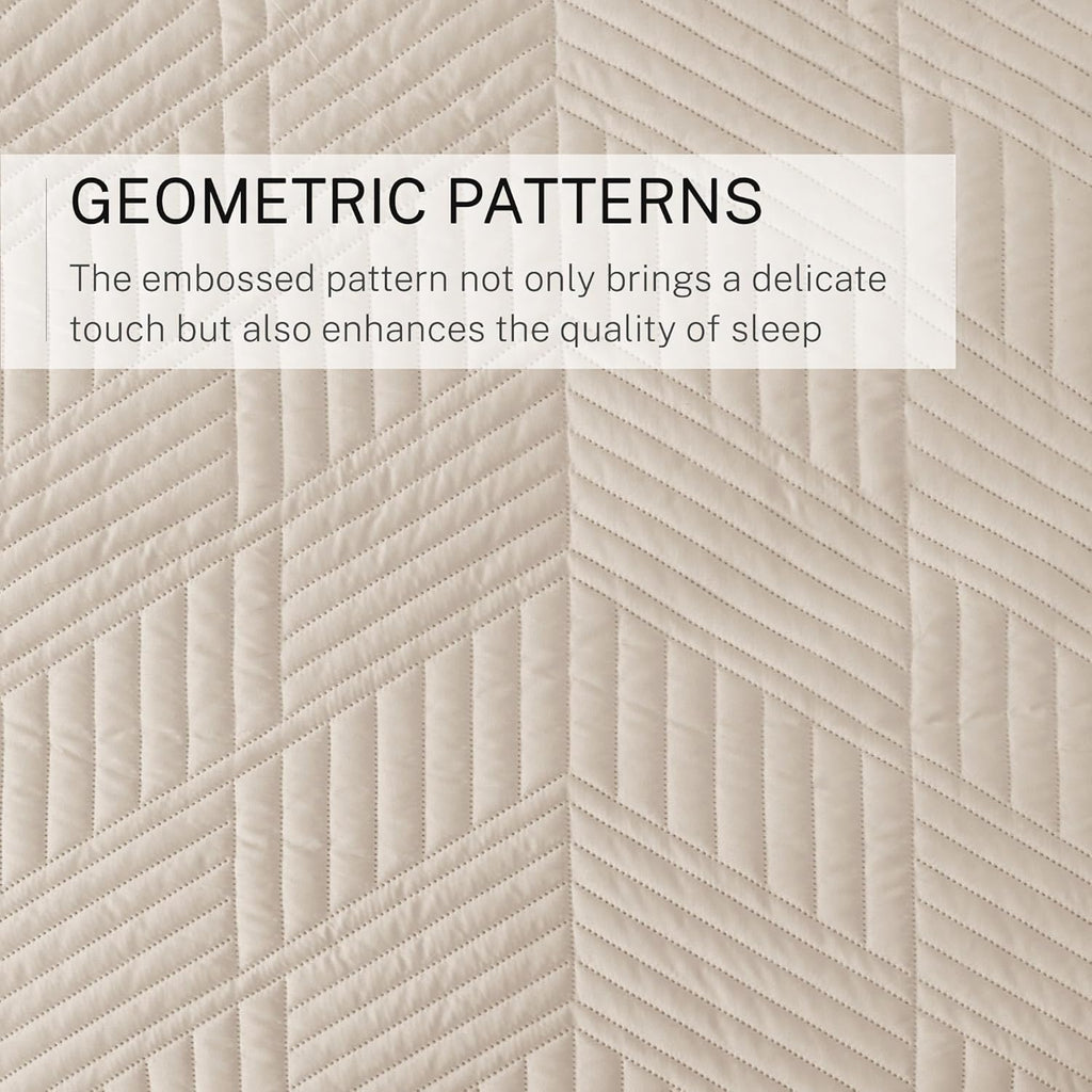 Ultrasonic Embossed Quilted Bedding Set – Full/Queen Size
