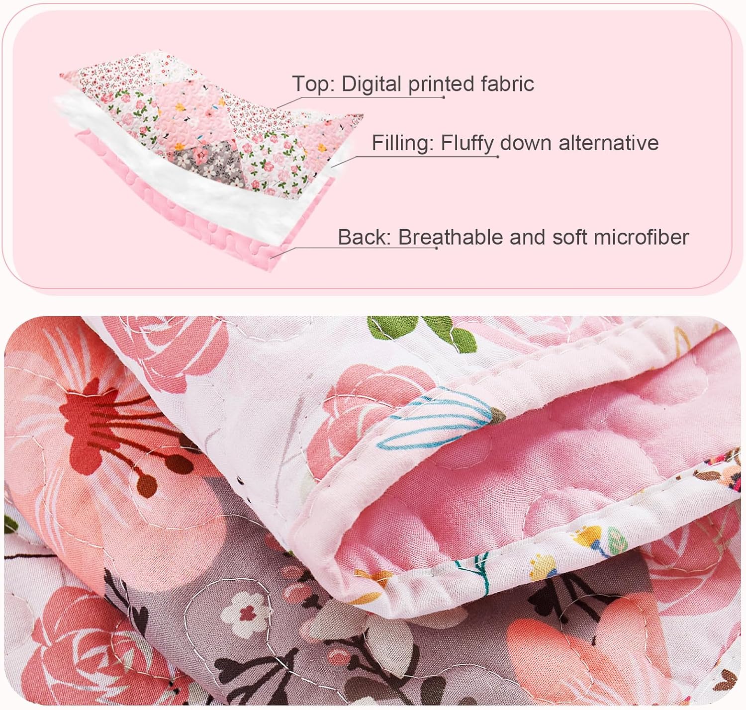 Bohemian floral patchwork quilt (Queen Size).