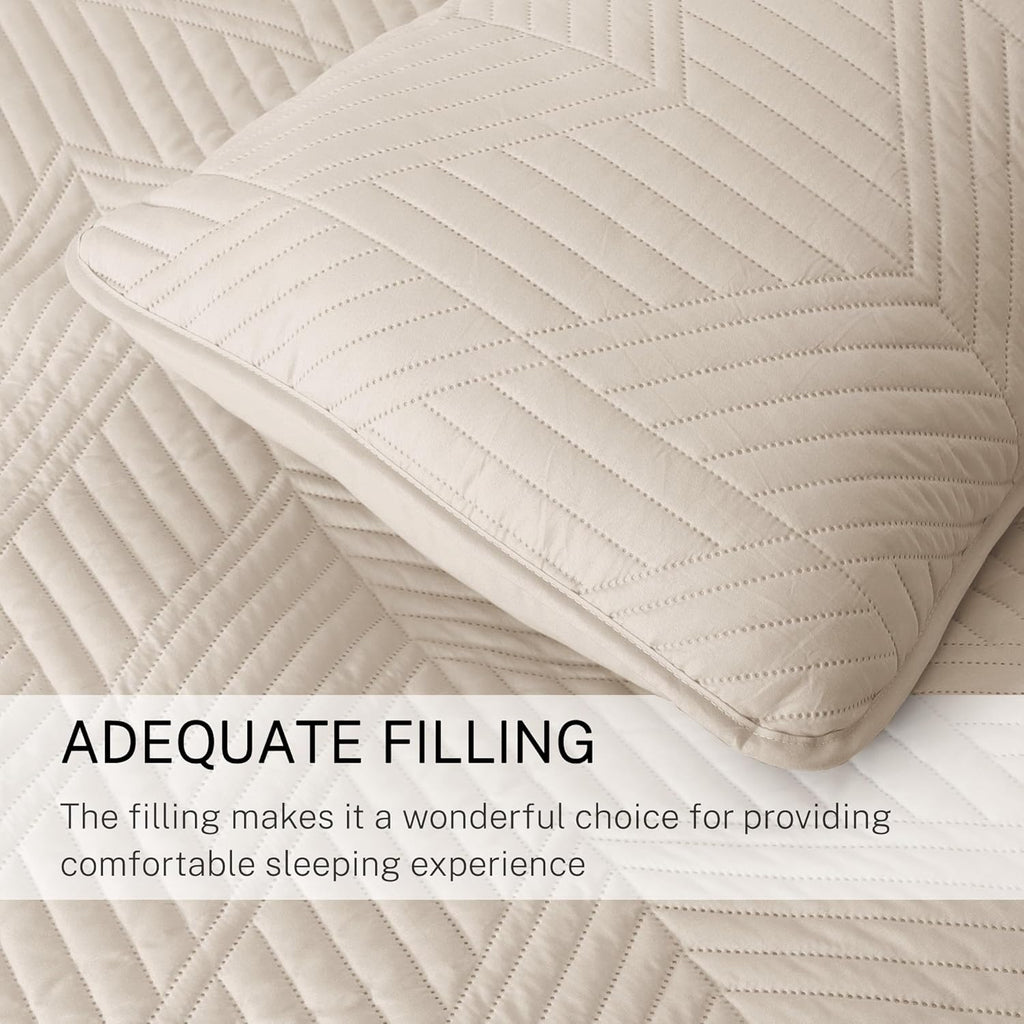 Ultrasonic Embossed Quilted Bedding Set – Full/Queen Size