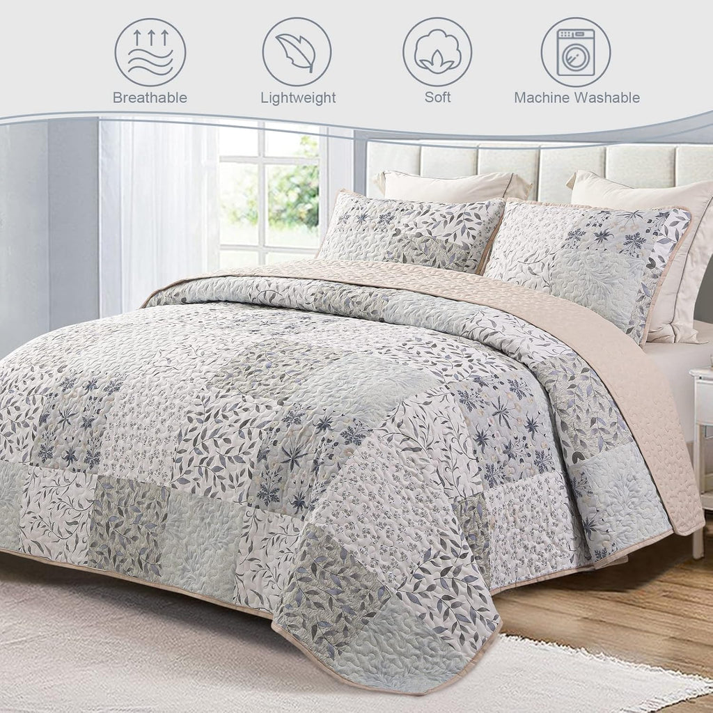 Reversible Bohemian-style quilted blanket (Queen Size).