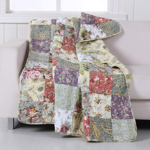 "Blooming Prairie" Series Quilted Patchwork Throw