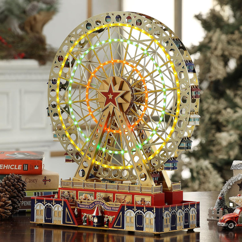 World's Fair Ferris Wheel Musical Animation Indoor Christmas Decor. 15. Gold & Very Merry Carousel Musical Animation Indoor Christmas Decor. 12. Red